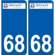 68 68 Bennwihr logo autocollant plaque stickers ville