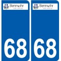68 68 Bennwihr logo autocollant plaque stickers ville