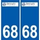 68 68 Bennwihr logo autocollant plaque stickers ville