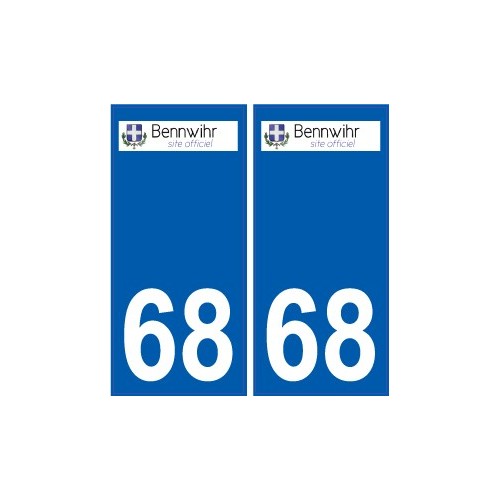 68 68 Bennwihr logo autocollant plaque stickers ville