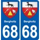 68 Bergholtz blason autocollant plaque stickers ville