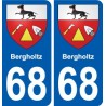 68 Bergholtz blason autocollant plaque stickers ville