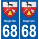 68 Bergholtz blason autocollant plaque stickers ville