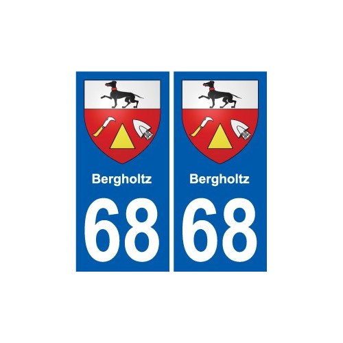 68 Bergholtz escudo de armas de la etiqueta engomada de la placa de pegatinas de la ciudad