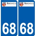 68 Bergholtz logo autocollant plaque stickers ville