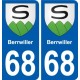 68 Berrwiller stemma adesivo piastra adesivi città