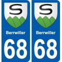 68 Berrwiller stemma adesivo piastra adesivi città