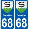68 Berrwiller blason autocollant plaque stickers ville