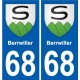 68 Berrwiller stemma adesivo piastra adesivi città