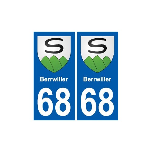 68 Berrwiller stemma adesivo piastra adesivi città
