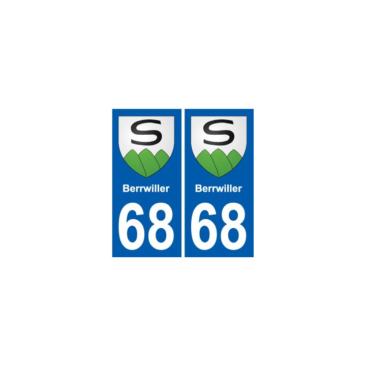68 Berrwiller coat of arms sticker plate stickers city