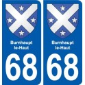 68 Burnhaupt-le-Haut coat of arms sticker plate stickers city