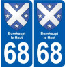 68 Burnhaupt-le-Haut wappen aufkleber typenschild aufkleber stadt