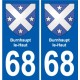 68 Burnhaupt-le-Haut wappen aufkleber typenschild aufkleber stadt