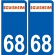 68 Eguisheim logo autocollant plaque stickers ville