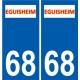 68 Eguisheim logo autocollant plaque stickers ville