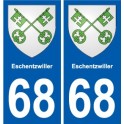 68 Eschentzwiller blason autocollant plaque stickers ville
