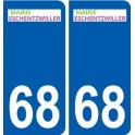 68 Eschentzwiller logo autocollant plaque stickers ville