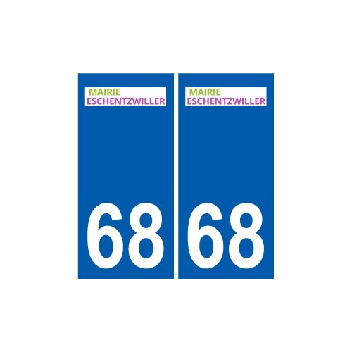 68 Eschentzwiller logo autocollant plaque stickers ville