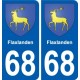 68 Flaxlanden blason autocollant plaque stickers ville