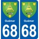68 Guémar coat of arms sticker plate stickers city
