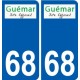 68 Guémar logo autocollant plaque stickers ville