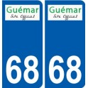68 Guémar logo autocollant plaque stickers ville