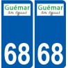 68 Guémar logo autocollant plaque stickers ville