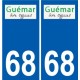 68 Guémar stemma adesivo piastra adesivi città