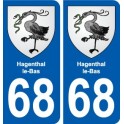 68 Hagenthal-le-Bas blason autocollant plaque stickers ville