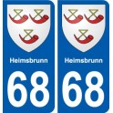 68 Heimsbrunn blason autocollant plaque stickers ville