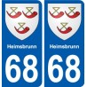 68 Heimsbrunn blason autocollant plaque stickers ville