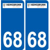 68 Heimsbrunn coat of arms sticker plate stickers city