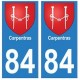 84 Carpentras blason ville autocollant plaque