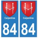 84 Carpentras blason ville autocollant plaque