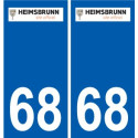 68 Heimsbrunn escudo de armas de la etiqueta engomada de la placa de pegatinas de la ciudad