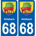 68 Hirtzbach blason autocollant plaque stickers ville