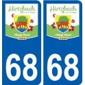 68 Hirtzbach logo autocollant plaque stickers ville