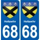 68 Holtzwihr stemma adesivo piastra adesivi città