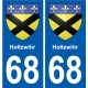 68 Holtzwihr blason autocollant plaque stickers ville