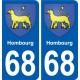 68 Hombourg wappen aufkleber typenschild aufkleber stadt
