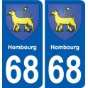 68 Hombourg blason autocollant plaque stickers ville