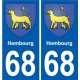 68 Hombourg blason autocollant plaque stickers ville