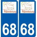68 Hombourg logo autocollant plaque stickers ville