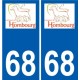 68 Hombourg wappen aufkleber typenschild aufkleber stadt