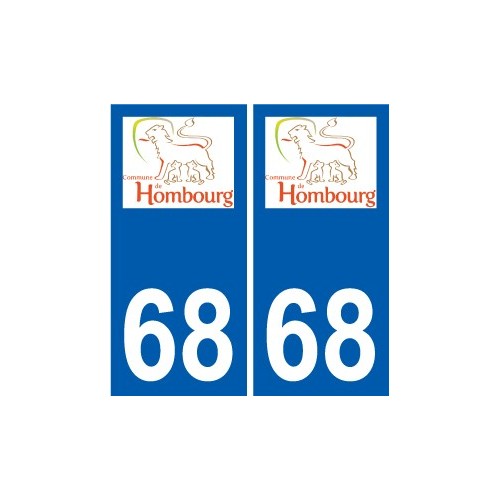 68 Hombourg logo autocollant plaque stickers ville