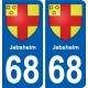 68 Jebsheim blason autocollant plaque stickers ville