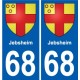 68 Jebsheim coat of arms sticker plate stickers city