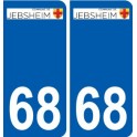 68 Jebsheim logo autocollant plaque stickers ville