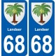 68 Landser blason autocollant plaque stickers ville